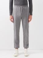 Ralph Lauren Purple Label - Herringbone-cashmere Track Pants - Mens - Grey