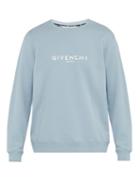 Matchesfashion.com Givenchy - Logo Printed Cotton Sweatshirt - Mens - Light Blue