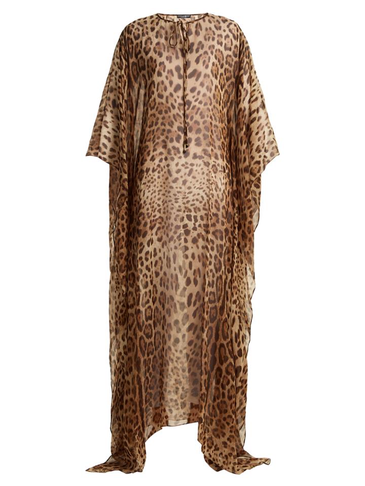 Dolce & Gabbana Leopard-print Silk Kaftan