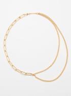 Zo Chicco - Paperclip 14kt Gold Double-chain Necklace - Womens - Yellow Gold