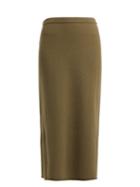 Matchesfashion.com Allude - Cashmere Midi Skirt - Womens - Dark Green