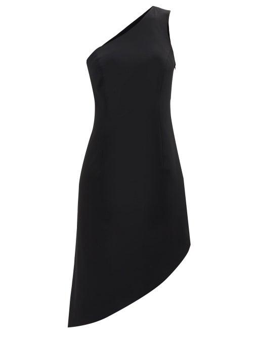Mm6 Maison Margiela - One-shoulder Slit-hem Dress - Womens - Black