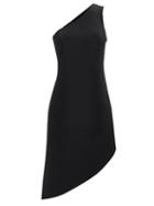 Mm6 Maison Margiela - One-shoulder Slit-hem Dress - Womens - Black