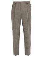 Matchesfashion.com Wooyoungmi - Pleat Front Prince Of Wales Checked Wool Trousers - Mens - Grey