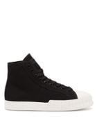 Matchesfashion.com Primury - Divid Hi Recycled Cotton-canvas Trainers - Womens - Black White