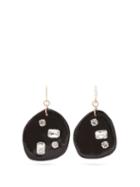 Matchesfashion.com Sonia Boyajian - Harley Crystal Embellished Ceramic Drop Earrings - Womens - Black