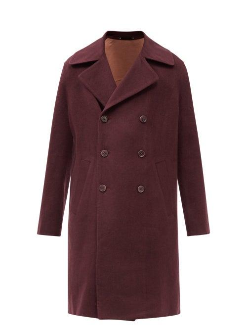 Paul Smith - Notch-lapel Brushed-wool Coat - Mens - Burgundy