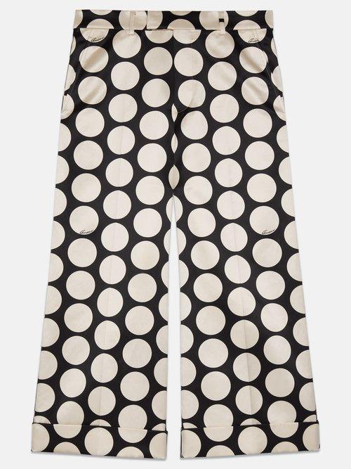Gucci - Polka-dot Twill Trousers - Mens - Black Ivory