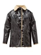 Matchesfashion.com Kassl Editions - Reversible Pvc And Shearling Jacket - Womens - Black Brown