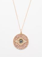 Ileana Makri - Dawn Evil Eye Diamond & 18kt Rose-gold Necklace - Womens - Pink Multi