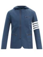 Matchesfashion.com Thom Browne - Four-bar Shell Hooded Jacket - Mens - Navy