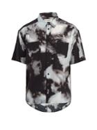 Saint Laurent Short-sleeved Tie-dye Silk Shirt