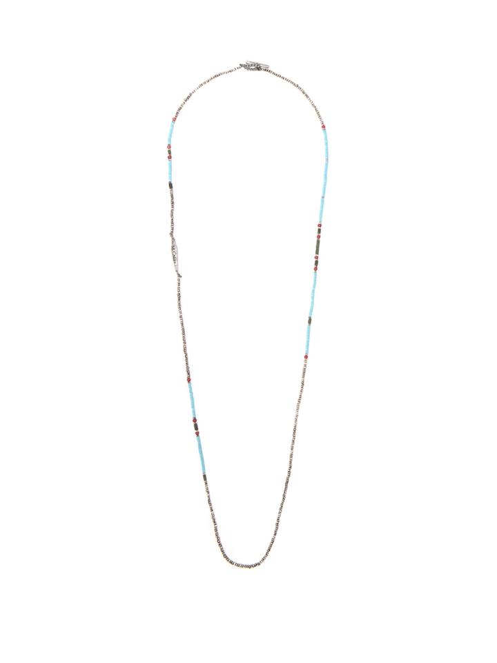 M Cohen Beaded Sterling Silver And Jade Necklace