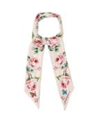 Dolce & Gabbana Skinny Rose-print Silk-twill Scarf