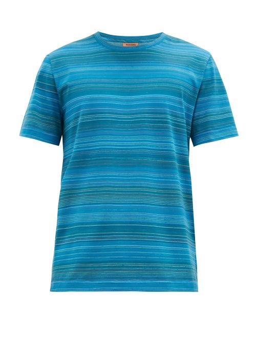 Matchesfashion.com Missoni - Striped Cotton-jersey T-shirt - Mens - Blue Multi