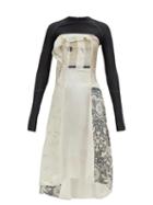 Matchesfashion.com Marine Serre - Upcycled Printed Silk Midi Dress - Womens - Ivory Multi