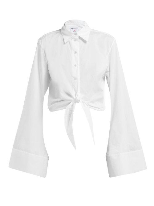 Matchesfashion.com Racil - X Aquazurra Positano Front Tie Cotton Shirt - Womens - White