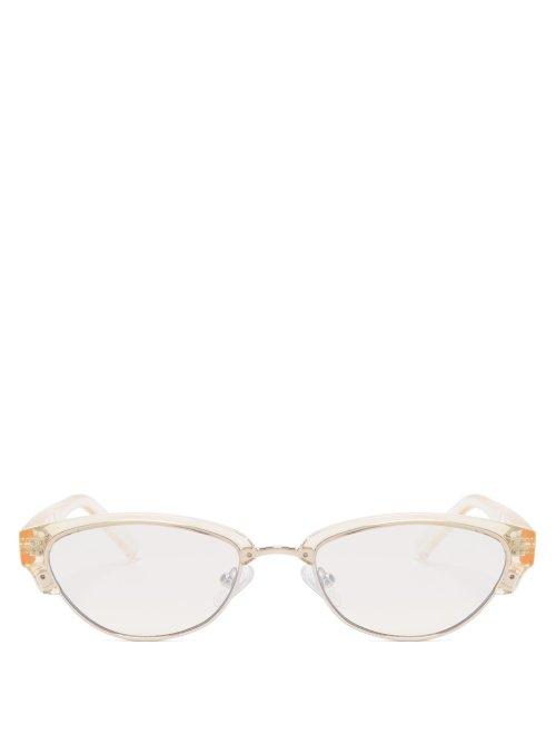 Matchesfashion.com Le Specs - Squadron Tinted Oval Sunglasses - Womens - Light Yellow