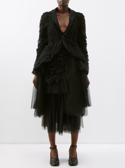 Noir Kei Ninomiya - Ruffled Tulle Jacket - Womens - Black