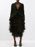 Noir Kei Ninomiya - Ruffled Tulle Jacket - Womens - Black