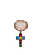 Matchesfashion.com Gucci - Horse And Cross Brooch - Womens - Multi