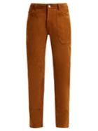 Saint Laurent High-rise Slim-leg Suede Trousers