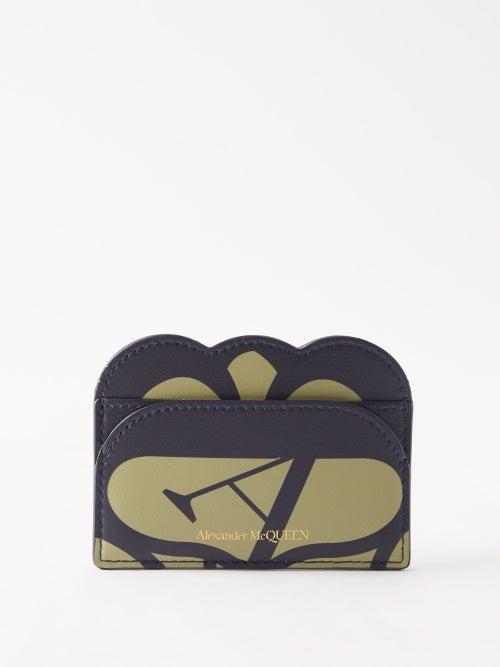 Alexander Mcqueen - Scalloped-edge Leather Cardholder - Womens - Blue