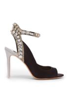 Matchesfashion.com Sophia Webster - Lorena Crystal Embellished Heels - Womens - Black Silver