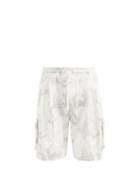 Matchesfashion.com Dolce & Gabbana - 3d-logo Camouflage Cotton-jersey Cargo Shorts - Mens - White Multi