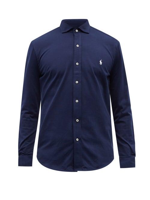 Polo Ralph Lauren - Logo-embroidered Cotton-jersey Shirt - Mens - Navy