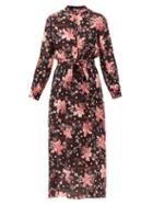 Matchesfashion.com Gucci - Belted Floral-print Crepe Dress - Womens - Black Print