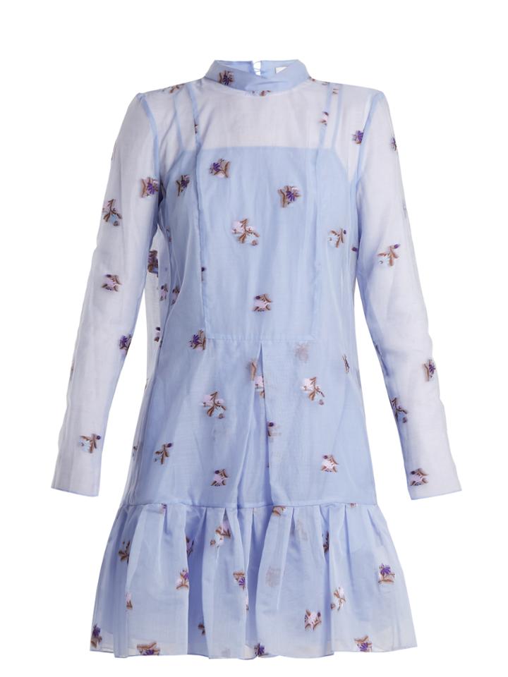 Erdem Cosima Ditsy Floral Fil-coup Silk Dress