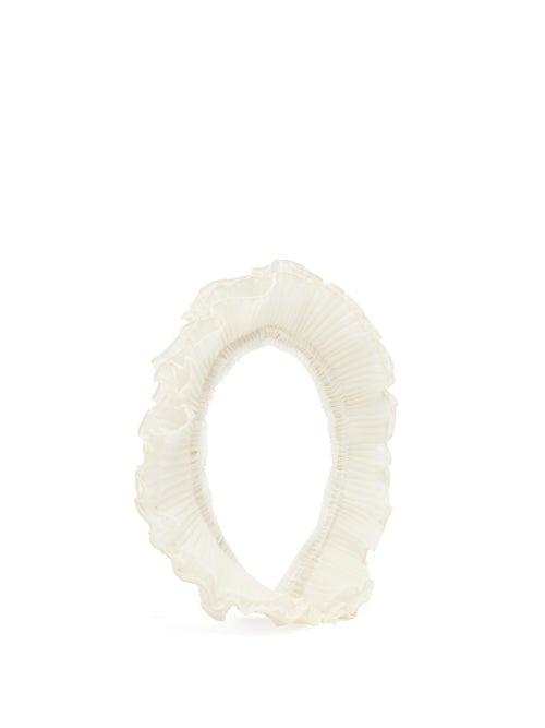 Matchesfashion.com Eliurpi - Pleated Organza Headband - Womens - White
