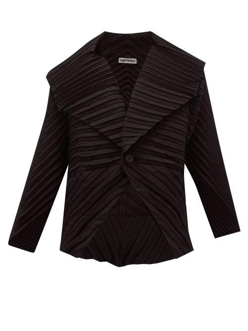 Matchesfashion.com Issey Miyake - Batwing Pleated Crepe Jacket - Womens - Black