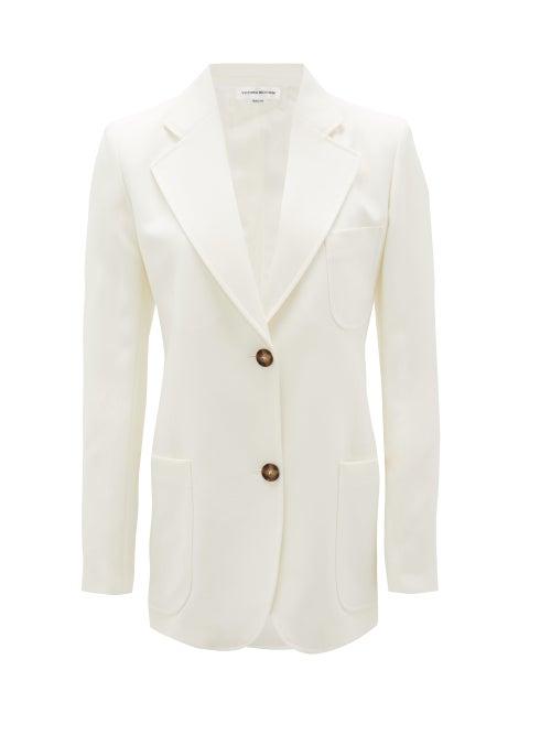 Matchesfashion.com Victoria Beckham - Bowie Single-breasted Wool Jacket - Womens - Ivory