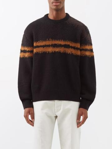 Zegna - Oasi Striped Boucl-cashmere Sweater - Mens - Black Multi