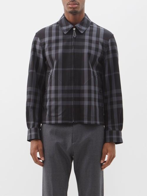 Burberry - Reversible Check Cotton Harrington Jacket - Mens - Grey Check