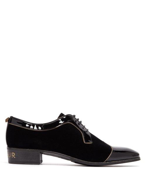 Matchesfashion.com Gucci - Rveille L'amour Velvet Dress Shoes - Mens - Black