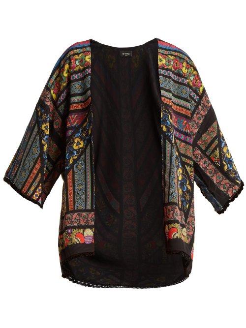Matchesfashion.com Etro - Multi Print Silk Jacket - Womens - Black
