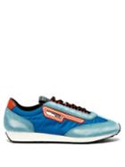 Matchesfashion.com Prada - Milano Suede And Nylon Low Top Trainers - Mens - Light Blue