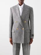 Gucci - Double-breasted Prince Of Wales-check Suit Jacket - Womens - Black White