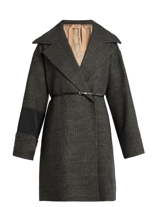 No. 21 Prince Of Wales-checked Oversized Coat