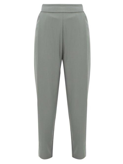 Matchesfashion.com Palmer//harding - Pleated Twill Trousers - Womens - Khaki