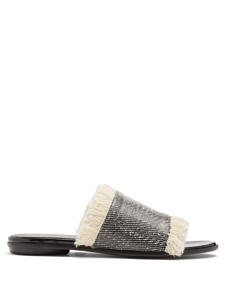Proenza Schouler Frayed-edge Woven Slides
