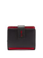 Matchesfashion.com Christian Louboutin - Paloma Logo-plaque Leather Wallet - Womens - Black Red