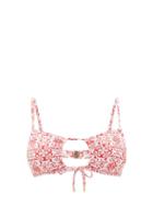 Matchesfashion.com Melissa Odabash - Zambia Tile-print Cut-out Bikini Top - Womens - Red Print