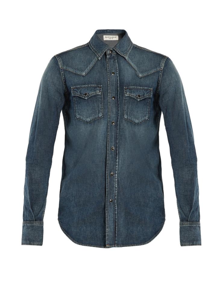 Saint Laurent Western-yoke Denim Shirt