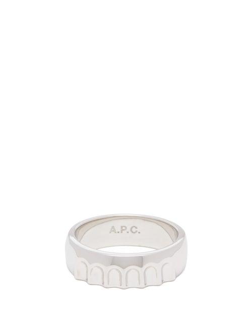 Matchesfashion.com A.p.c. - Alex Engraved Metal Ring - Mens - Silver