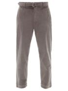 Mens Rtw Officine Gnrale - Owen Belted Cotton-blend Corduroy Trousers - Mens - Grey