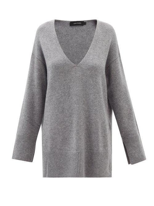 Lisa Yang - Victoria V-neck Cashmere Tunic Sweater - Womens - Grey